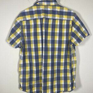 Code Men's Short Sleeve Yellow Gray Plaid BU Shirt Medium/44Cm Cotton!